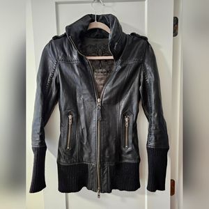 Mackage Black Leather Jacket XS